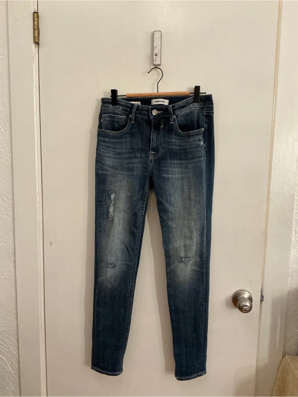 Vigoss Blue Distressed Women's Skinny Jeans